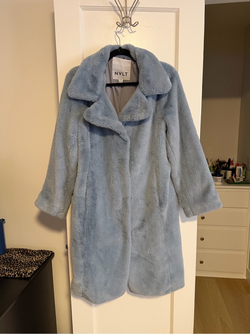NVLT Plush Light Blue Teddy Coat